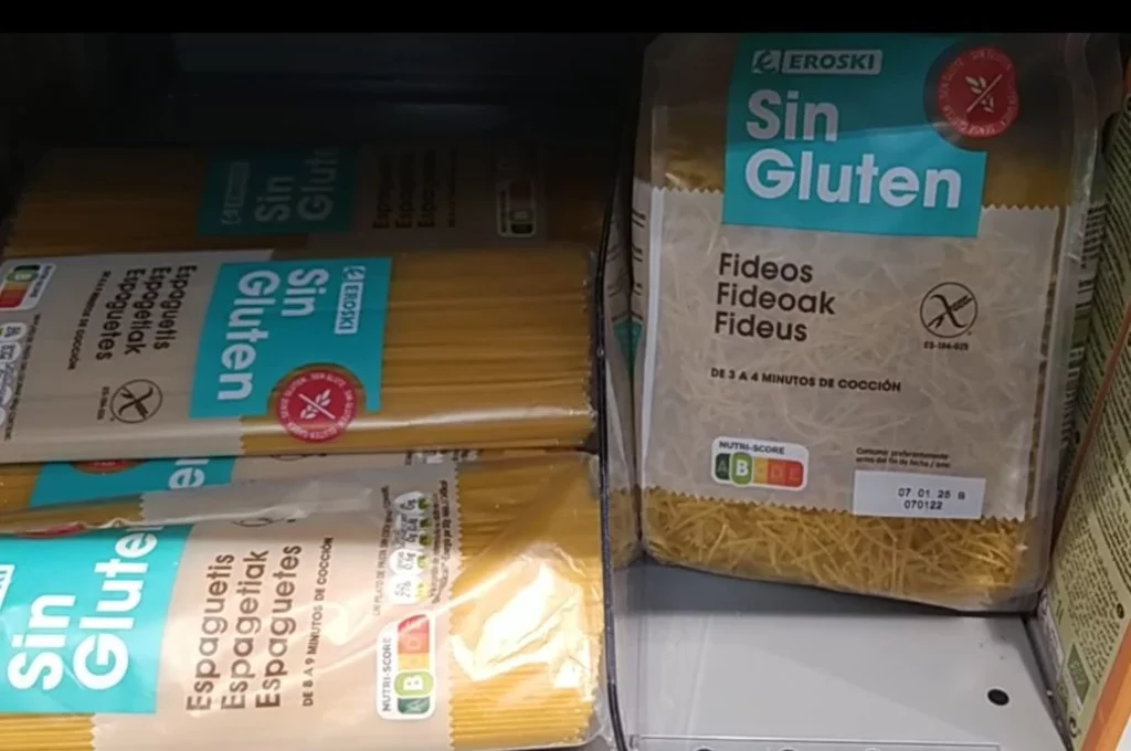 Espaguetis sin gluten marca Eroski