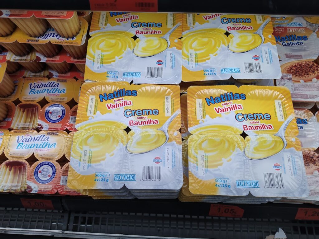 Natillas sin gluten Hacendado en Mercadona